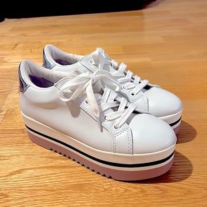 Platform white sneakers. Size 6.5.